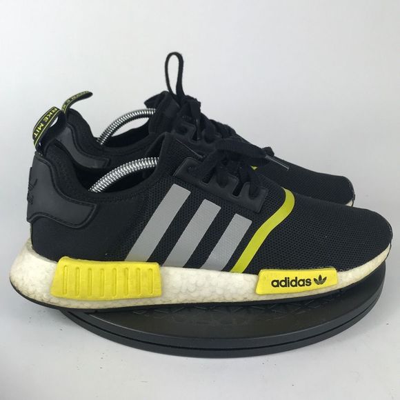 Adidas NMD R1 Black/Yellow Athletic Running Shoes F99713 Men’s Size 11 - Picture 4 of 12